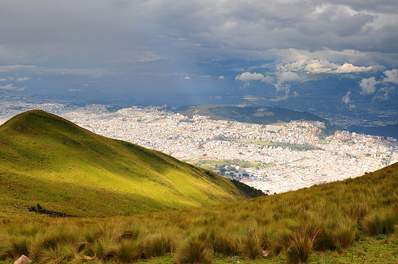 Ecuador, above the capital city of Quito.